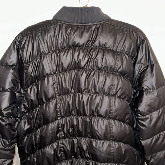 Athleta 1X Black Bomber Style Full Zip Puffer Winter Jacket - Picture 4 of 16